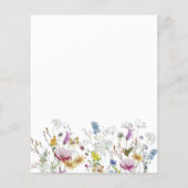 Budget Boho Wildblume Kinderdusche Einladung (Rückseite)