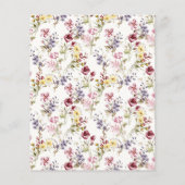 Budget Boho Wildblume Pattern Grad Party Einladung (Rückseite)