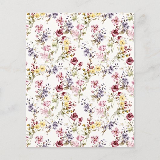 Budget Boho Wildblume Pattern Grad Party Einladung (Rückseite)