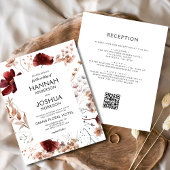 Budget Boho Wildblume QR Code Hochzeitsempfehlung Flyer