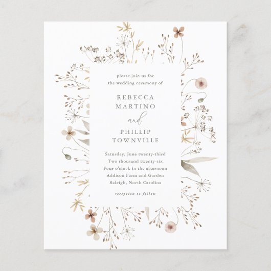 Budget Boho Wildblume Wedding (Vorderseite)