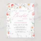 Budget Boho Wildblumen-Brautparty-Einladung Flyer (Vorne)