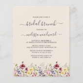 Budget Boho Wildblumen Bridal Brunch Einladung (Vorderseite)