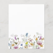 Budget Boho Wildblumen Einladung Hochzeit (Rückseite)