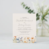 Budget Boho Wildblumen Orange Blaue Hochzeits-Einl (Stehend Vorderseite)