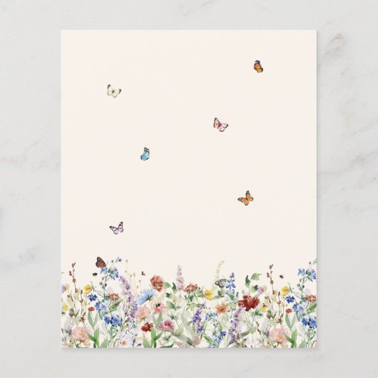 Budget Boho Wildblumen Schmetterlinge Brautparty (Rückseite)