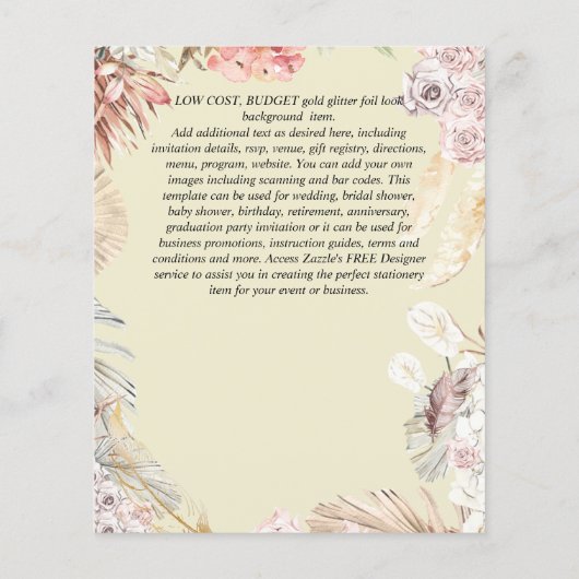 BUDGET Boho Woodland FOX Floral Wedding Modern (Rückseite)