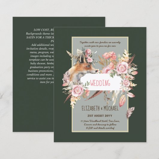 BUDGET Boho Woodland FOX Floral Wedding Modern (Vorne/Hinten)