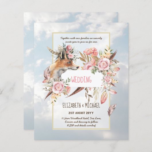 BUDGET Boho Woodland FOX Floral Wedding Modern (Vorne/Hinten)