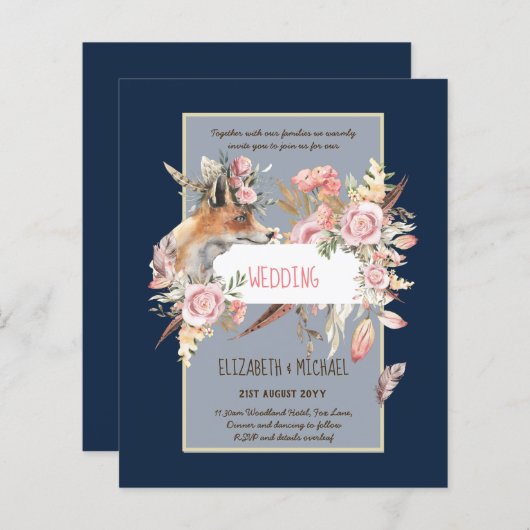 BUDGET Boho Woodland FOX Floral Wedding Modern (Vorne/Hinten)