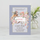 BUDGET Boho Woodland FOX Floral Wedding Modern Einladung (Stehend Vorderseite)