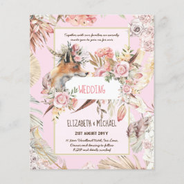 BUDGET Boho Woodland FOX Floral Wedding Modern Flyer