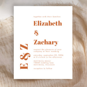 Budget Bold Burnt Orange Typografy Wedite Einladun