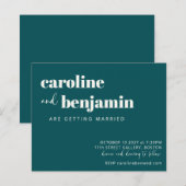 Budget Bold Emerald Chic Moderne Hochzeit Einladun (Vorne/Hinten)