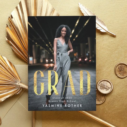 Budget Bold Gold Foil GRAD Foto Ankündigung Flye Flyer