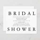 Budget Bold Letter Modern Bridal Dusche Einladung (Vorne/Hinten)