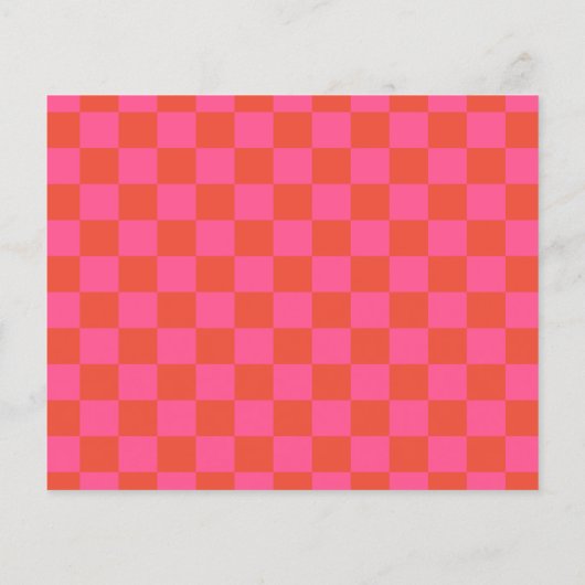 Budget Bold Orange Checkerboard Wedite Einladung (Rückseite)