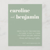 Budget Bold Sage Green Moderne Hochzeitseinladung (Vorderseite)