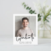 Budget Bold Script Foto Abschluss Ankündigung (Stehend Vorderseite)