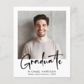 Budget Bold Script Foto Abschluss Ankündigung (Vorderseite)