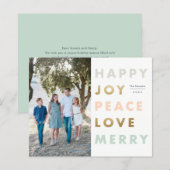 Budget Bold Type Foto Weihnachtskarte (Vorne/Hinten)