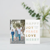 Budget Bold Type Foto Weihnachtskarte (Stehend Vorderseite)