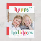Budget Bold und Bright Foto Happy Holiday Card (Vorne/Hinten)