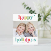 Budget Bold und Bright Foto Happy Holiday Card (Stehend Vorderseite)