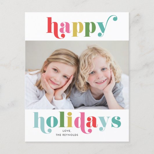 Budget Bold und Bright Foto Happy Holiday Card (Vorderseite)
