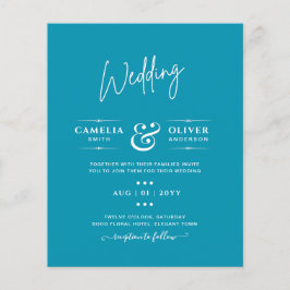 BUDGET Bondi Blue Monochrome Wedding Flyer