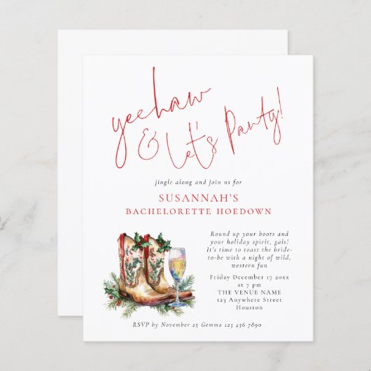 Budget Boots Bubbly Weihnachts-Junggeselinnen-Absc (Vorne/Hinten)