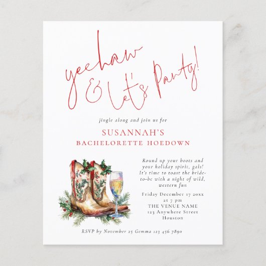 Budget Boots Bubbly Weihnachts-Junggeselinnen-Absc (Vorderseite)