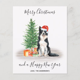 Budget Border Collie Dog Frohe Weihnachtskarte