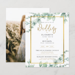 Budget Botanical Eucalyptus Wedding INVITE
