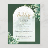 Budget Botanical Eucalyptus Wedding INVITE (Vorderseite)