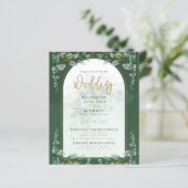 Budget Botanical Eucalyptus Wedding INVITE (Stehend Vorderseite)