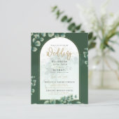 Budget Botanical Eucalyptus Wedding INVITE (Stehend Vorderseite)