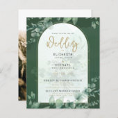 Budget Botanical Eucalyptus Wedding INVITE (Vorne/Hinten)