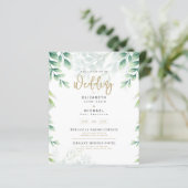 Budget Botanical Eucalyptus Wedding INVITE (Stehend Vorderseite)