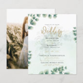 Budget Botanical Eucalyptus Wedding INVITE (Vorne/Hinten)