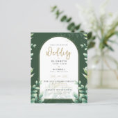 Budget Botanical Eucalyptus Wedding INVITE (Stehend Vorderseite)