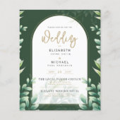 Budget Botanical Eucalyptus Wedding INVITE (Vorderseite)