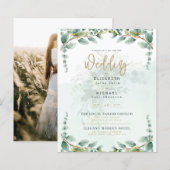 Budget Botanical Eucalyptus Wedding INVITE (Vorne/Hinten)