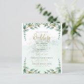Budget Botanical Eucalyptus Wedding INVITE (Stehend Vorderseite)