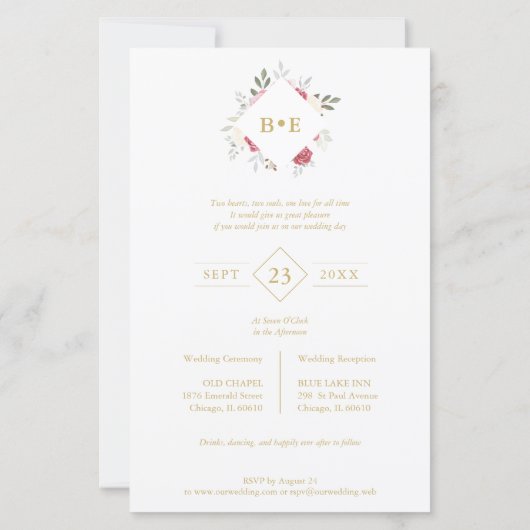 Budget Botanical Initials Floral Anagram 2 Photos (Rückseite)