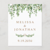 Budget Botanische Eukalyptus QR Code Wedite Einlad (Vorderseite)