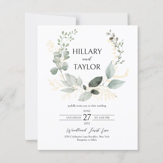 BUDGET Botanischer Eukalyptus-Kranz Hochzeit (Vorderseite)