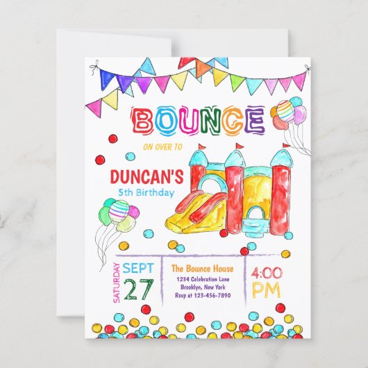 BUDGET Bounce auf dem Trampolinpark-Geburtstag (Vorderseite)