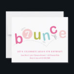 Budget Bounce Kids Age Birthday Party Einladung<br><div class="desc">Diese Geburtstagsfeier-Einladung enthält Briefe in einer gürtelfarbenen Palette von heißen rosa, hellrosa, kalk-grün und aqua mit essbarem Alter im O. Ein super Spaß, extra Mädchen nehmen auf einem Trampolin, Gymnastik oder Bounce House Party. Diese Einladung wird von allen kleinen Mädchen inspiriert, die gerne springen, springen und fliegen. Klicken Sie auf...</div>