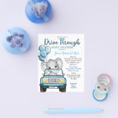 Budget Boy Drive Through Baby Shower Elephant Car Flyer (Einzeln)